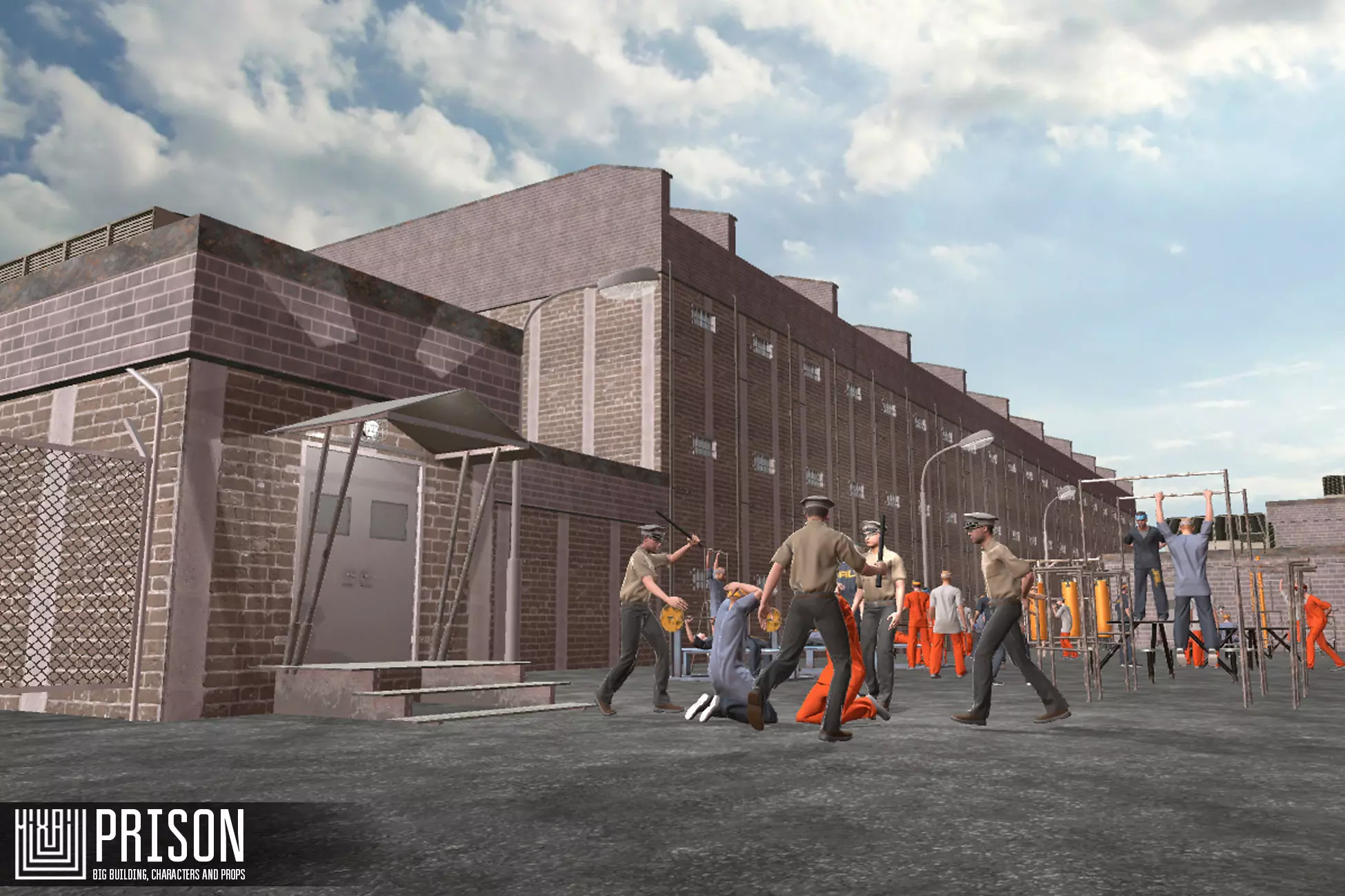 Prison - big building, characters and props